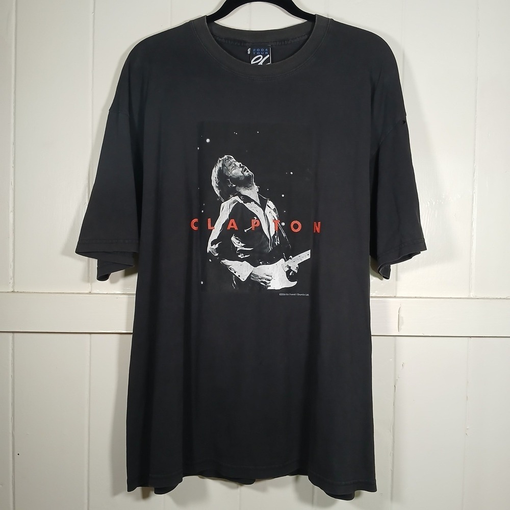 Vintage 2004 Eric Clapton Tour T-Shirt XL Black Derek Eric Band Tee Drumlin Ltd